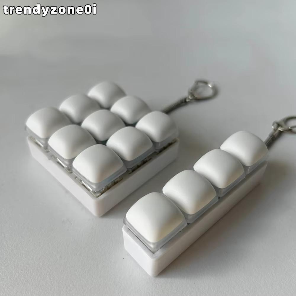 TRENDYZONE0I พวงกุญแจ Fidget, ปุ่มปุ่มกดคีย์บอร์ดนิ้ว, 3/4/9Keys บรรเทาความเครียด Pass Time Clicker 