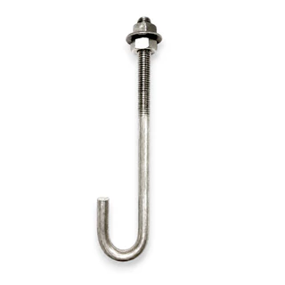 เจโบลท์ J-BOLT เกลียวหุน ขนาด 3/8"-1/2" เพลาลอย เหล็ก พร้อมน็อตและแหวน