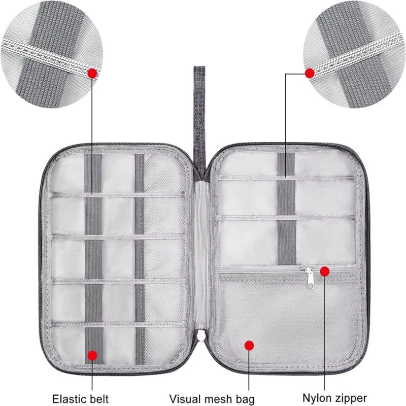 NNBILI Digital Gadget Storage Bag Organizer Case for USB Charger Phone Headphone thumbnail 5