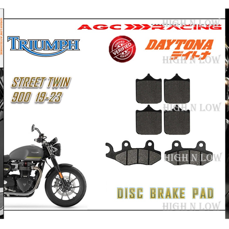 ผ้าเบรค TRIUMPH STREET TWIN 900 19-23 คุณภาพสีดํา HNL