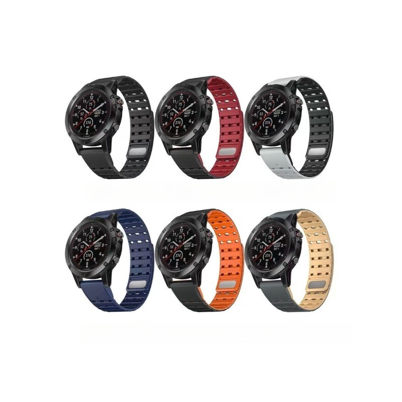 สายรัดแม่เหล็กซิลิโคน 22 มม. สําหรับ Garmin Fenix 8/7/6 47 มม., Forerunner 955/955 Solar