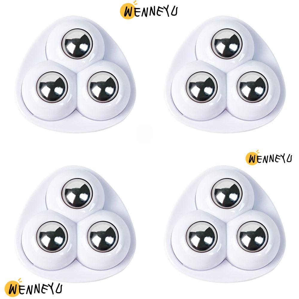 WENNYU 4/16 ชิ้น Sticky Swivel Pulley สีขาวกล่องเก็บเฟอร์นิเจอร์ถัง Universal Self-กาวล้อ