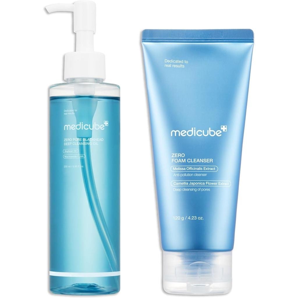 Medicube Double Cleansing Duo for Pore Care: Zero Pore Blackhead Cleansing Oil และ Zero Foam Cleanse