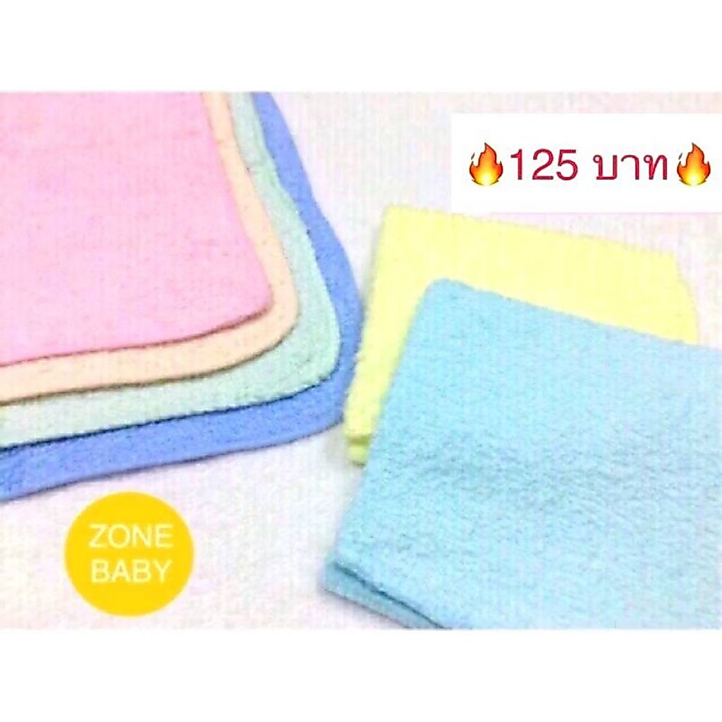 🌸12 ผืน 125 บาท🌸ผ้าขนหนู ผ้าเช็ดหน้า ขนาดเล็ก 11x11 นิ้ว ซึมซับน้ำดี สีสันสดใส