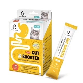 (กล่อง12ซอง) Gut Booster by Sun Wonder โพรไบโอติกสำหรับสุนัขและแมว ปรับสมดุลลำไส้