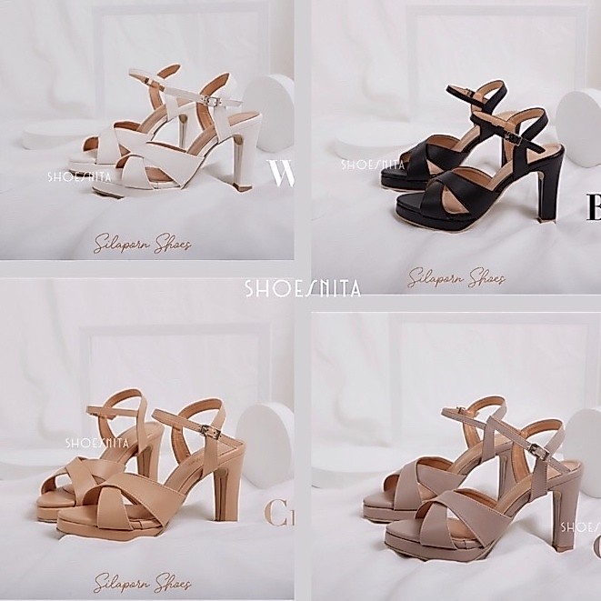 รองเท้าส้นสูง  รัดข้อเท้า หนังนิ่ม ทรงสวย เรียบหรู ใส่สบาย ไม่เมื่อยเท้า *งานเกรดพรีเมียม SHOESNITA
