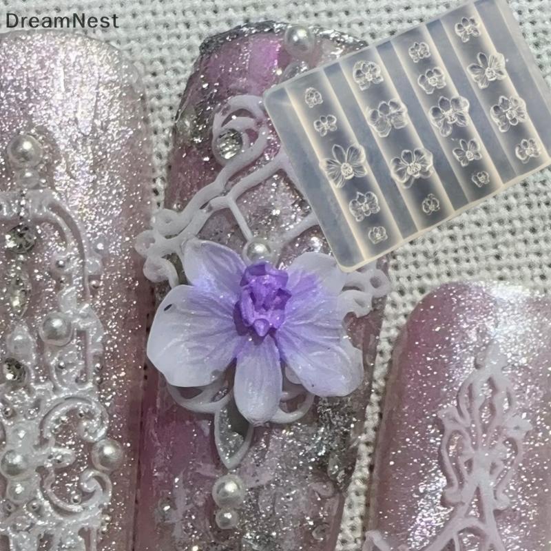 [DreamNest] 3D Phalaenopsis ดอกไม้ซิลิโคนเล็บแม่พิมพ์ DIY ผีเสื้อหวานกล้วยไม้ดอกไม้ออกแบบเล็บแม่แบบแกะสลักเล็บเครื่องมือแม่พิมพ์ (th)