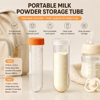 กระปุกแบ่งนมผง 100ML.50ML.กล่องใส่นมผงมีฝาปิด พกพาสะดวก