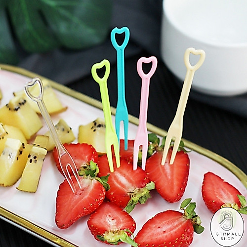 GTRmall  (ร้านไทย)(SGQ55)  50 ชิ้น / ถุง ส้อมผลไม้ จิ้มขนม ของว่าง พลาสติกราคาเป็นต่อถุง แบบใช้แล้วทิ้ง