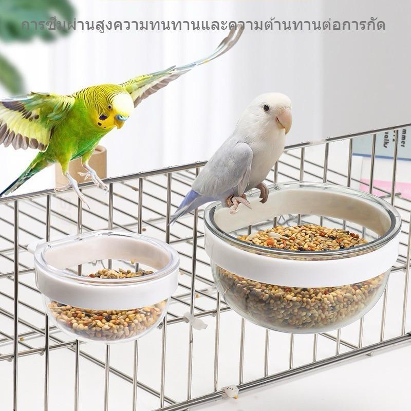 นกแก้วอาหารกล่องถ้วยสุขภาพทรายไข่ข้าวฟ่างชามอาหารเรียนรู้ที่จะกินอุปกรณ์สัตว์เลี้ยง
