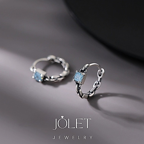 jolet ต่างหูห่วงเงินแท้ ต่างหูห่วง ไม่ลอกเงินสเตอริง92.5%