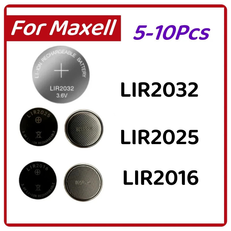 5-10PCS LIR2032 LIR2025 LIR2016 แบตเตอรี่ CR2032 CR2025 CR2016 แบตเตอรี่ลิเธียมเปลี่ยน CR2032 สําหรั