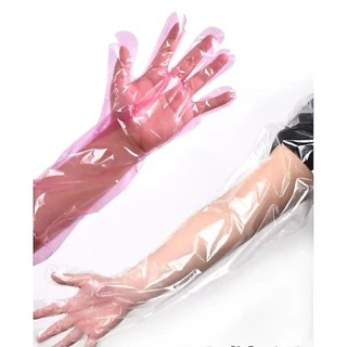 ถุงมือสัตวแพทย์ถุงมือผสมเทียมวัวควายแบบยาวถูกสุขลักษณะถุงมือพลาสติกยาวทนทานแบบใช้แล้วทิ้งสำหรับสัตว์ยาว90ซม