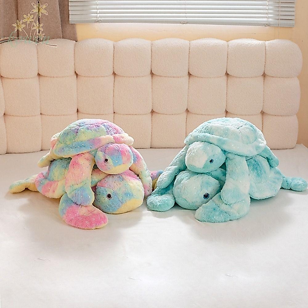 โคเวน เต่าที่มีสีสันของเล่นตุ๊กตา,ไล่โทนสีตุ๊กตาเต่าทะเลยัดตุ๊กตา,นอน เพื่อน ของเล่นปุยการ์ตูนสัตว์ทะเลสัตว์เต่าทะเลหมอนตกแต่งบ้าน