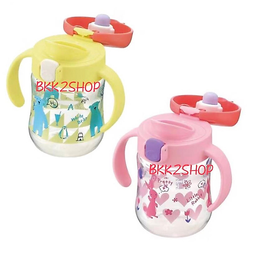 Richell ริเชล ถ้วยหัดดื่ม แก้วยกดื่ม Step3 TLI Clear Drinking Bottle Mug 200 ml.
