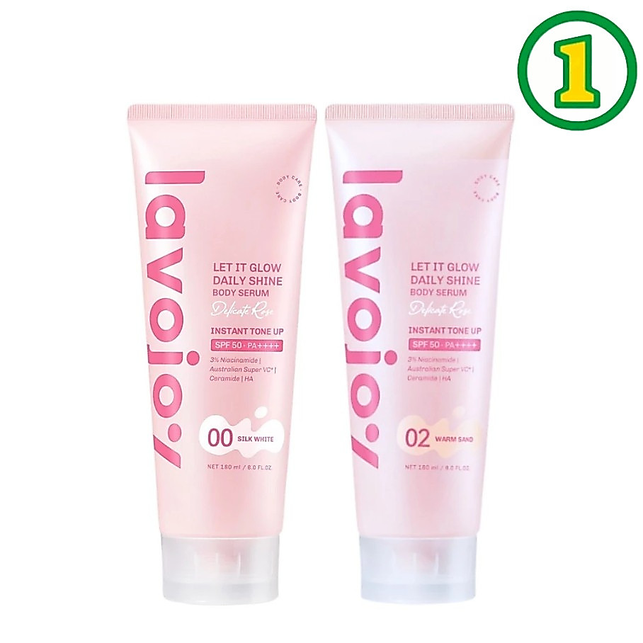 Lavojoy Let It Glow Daily Shine Body Serum ลาโวจอย กันแดด,โทนอัพ ปรับผิวใส เบอร์ 00, 02 SPF20 PA++
