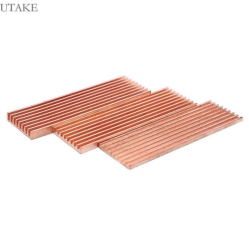 Utake ทองแดงบริสุทธิ์ฮีทซิงค์ Cooler Heat Sink กาวนําความร้อนสําหรับ M 2 2280 PCI-E NVME SSD 2 3 4 มม.