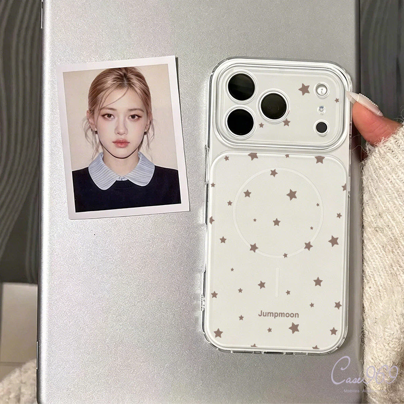 เคสไอโฟน 17 ใช้ได้กับ iPhone 13 15 11 17 12 16 14 Pro Max 14 15 16 plus 12 17 16 pro Air ดีไซน์ลายดาวสีน้ำตาลอ่อนละมุน