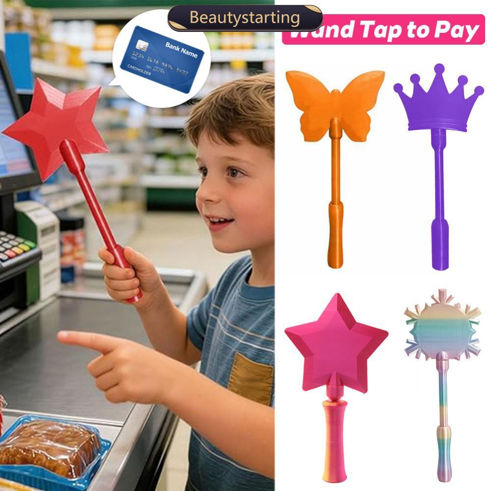 BEAUTYSTARTING 3D พิมพ์ Star Light Magic Wand NFC ผู้ถือการชําระเงิน Contactless ผู้ถือบัตร Tap to P