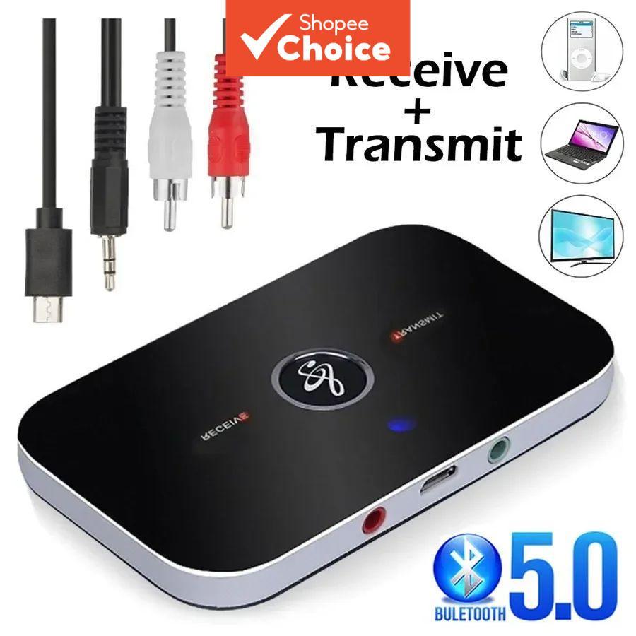 ตัวส่ง/รับสัญญาณเสียงบลูทูธ 5.0 สเตอริโอ แจ็ค AUX 3.5 มม. RCA ดองเกิล USB อะแดปเตอร์ไร้สายสําหรับเล่นเพลงในรถ ทีวี พีซี หูฟัง