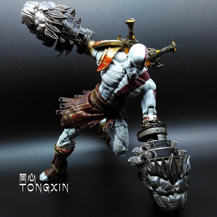 [คลังสินค้าพร้อม] First Edition 23cm God of War 3 Kratos Kratos Flame Knife Action Figure Doll Figur