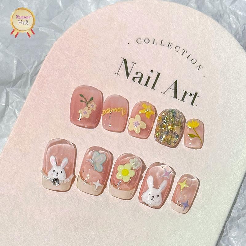 FLTH 5D ดอกไม้การ์ตูนสติกเกอร์เล็บ Self-Adhesive Diy น่ารัก 5d บรรเทาดอกไม้รูปแบบเล็บ Slider สติกเกอร์ตกแต่ง Vary - รูปที่ 2