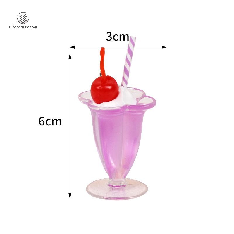 Blossom Bazaar 3D จําลองไอศกรีมโทรศัพท์พวงกุญแจ Star จี้อาหารสร้างสรรค์พวงกุญแจสําหรับกระเป๋า Kawaii