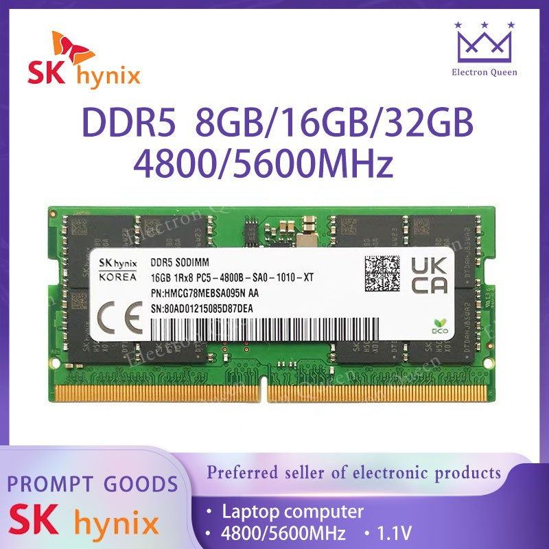 [คลังสินค้าพร้อม] SK Hynix Hynix DDR5 16GB * 2 4800/5600MHZ หน่วยความจําแล็ปท็อป