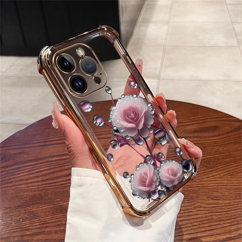 เคสสําหรับRealme 15 PRO 5Gเคสโทรศัพท์ดอกไม้สีชมพูBudสี่มุมซิลิโคนTPUโปร่งใสSoft shell ﻿ดีซ - รูปที่ 6