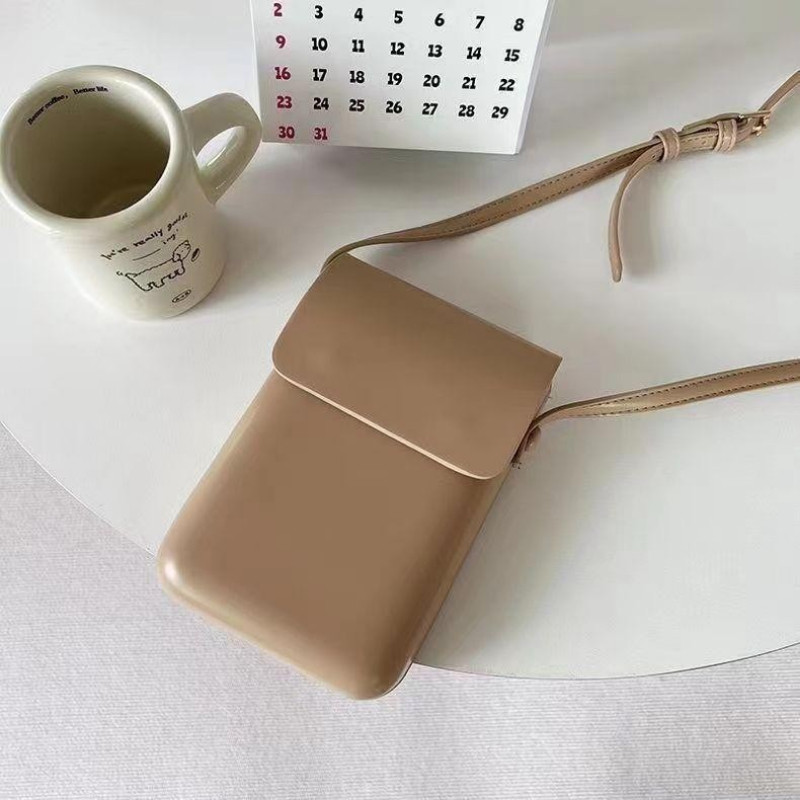 กระเป๋าคล้องไหล่-mini สไตล์ Minimalist Vintage Chic สีทึบ เคสโทรศัพท์ในตัว เหมาะสำหรับการเดินทาง