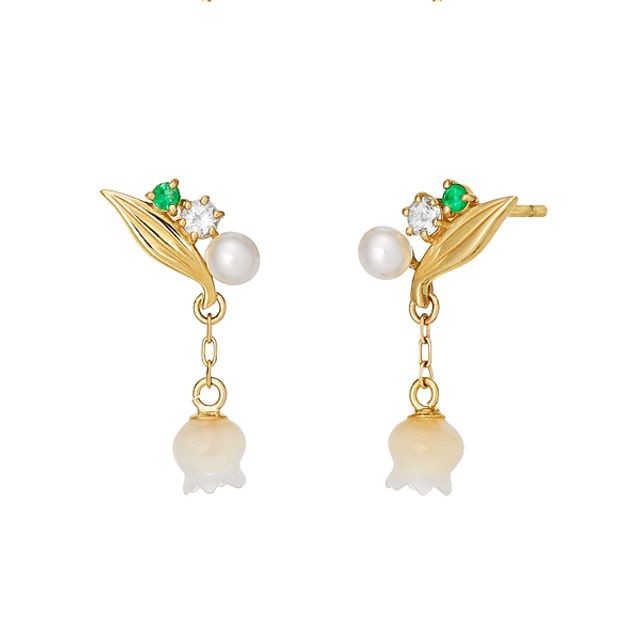 TAKE-UP Birth Flower Jewelry May Lily of the Valley เจาะแกะสลัก
