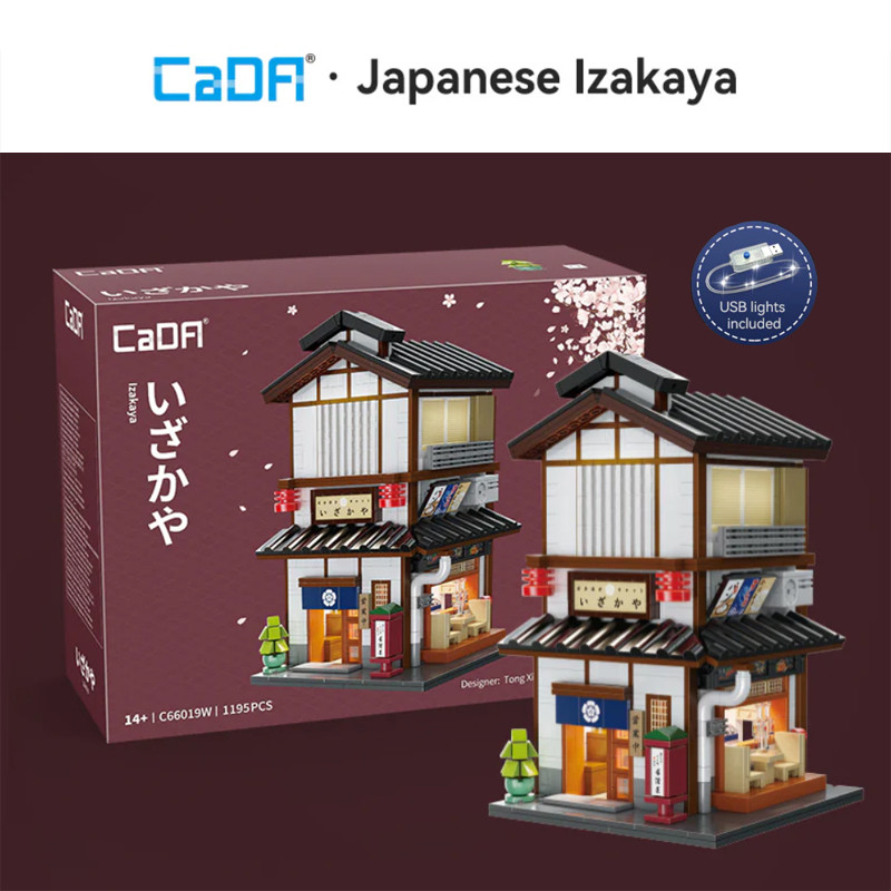 CaDA อิฐ Creator Expert Modular Buildings ญี่ปุ่น Lzakaya C66019 (1195 ชิ้น) Building Blocks ของเล่นของขวัญ