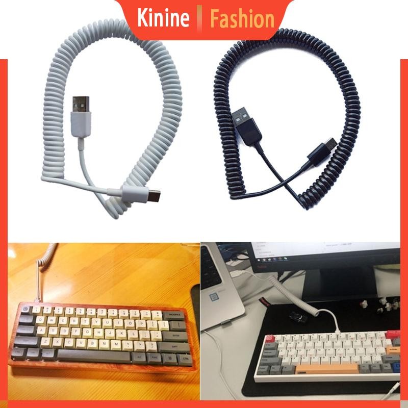 KIN Mechanical Keyboard Coiled Cable Wire Type C Custom USB Port Cable Aviator