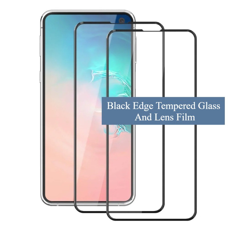 สีดําขอบกระจกนิรภัยและเลนส์ฟิล์มสําหรับVivo V2212 V2060 V2061 V2066 V2069 V2072A V2102A V2109 V2111 