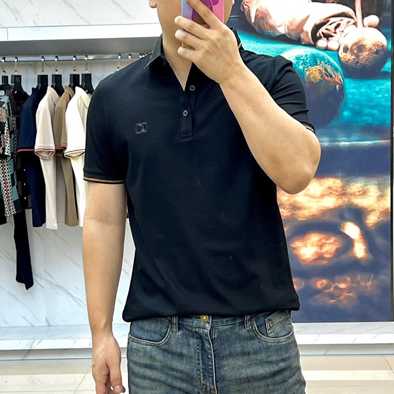 HWOW ZEGNA 2025New Year's Short Sleeve High-end Summer Embroidery Men's POLO Business Casual Turn-Do