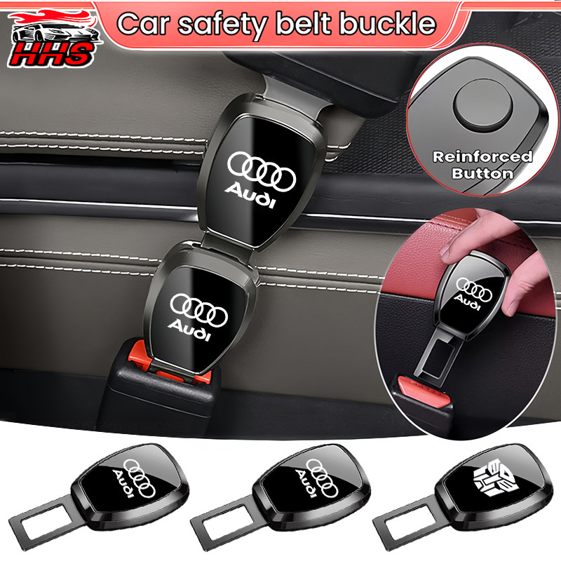 Audi Car Seat Belt Buckle Extension Joint Port Safety Metal Car Logo Seat Belt Latch Extender Car Ac