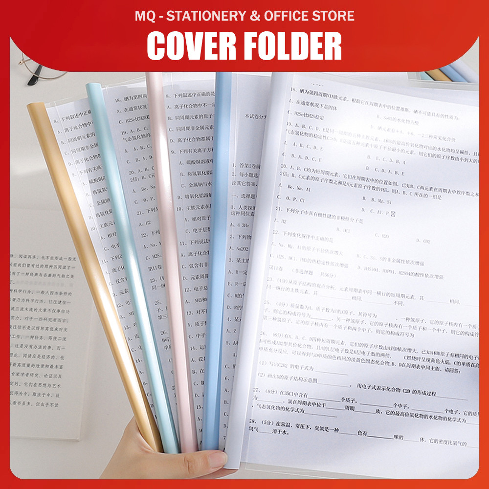 PVC Slide Binder A4 (10 ชิ้น) ฝาครอบรายงาน / ไฟล์ Binder / ไฟล์สล็อต A4 / 70-100 แผ่น A4 กระดาษ