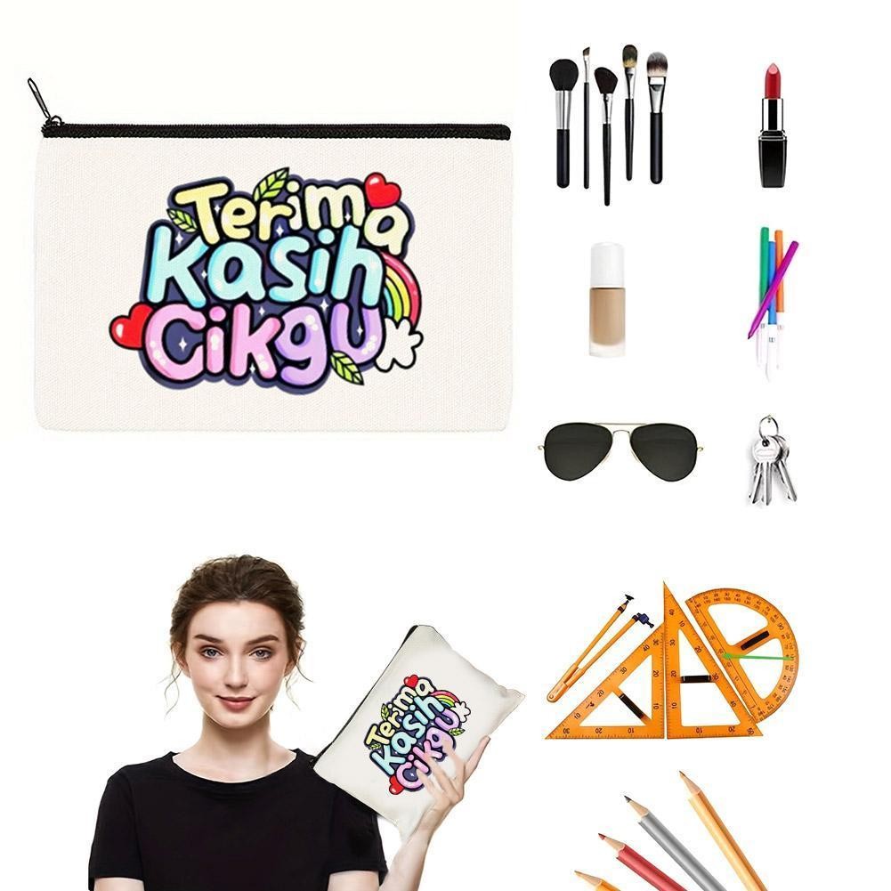 Eraei Teachers Day Storage Cosmetic Bag Travel Toiletry Organizer Cosmetic Day Happy Storage Bag B9