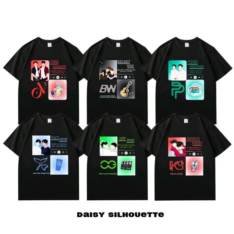 S-5XL เสื้อยืด THAIBL COUPLE THE SERIES Gmmtv Actor Bright Win Offgun Poems Taynew Sesse SesS-5XL