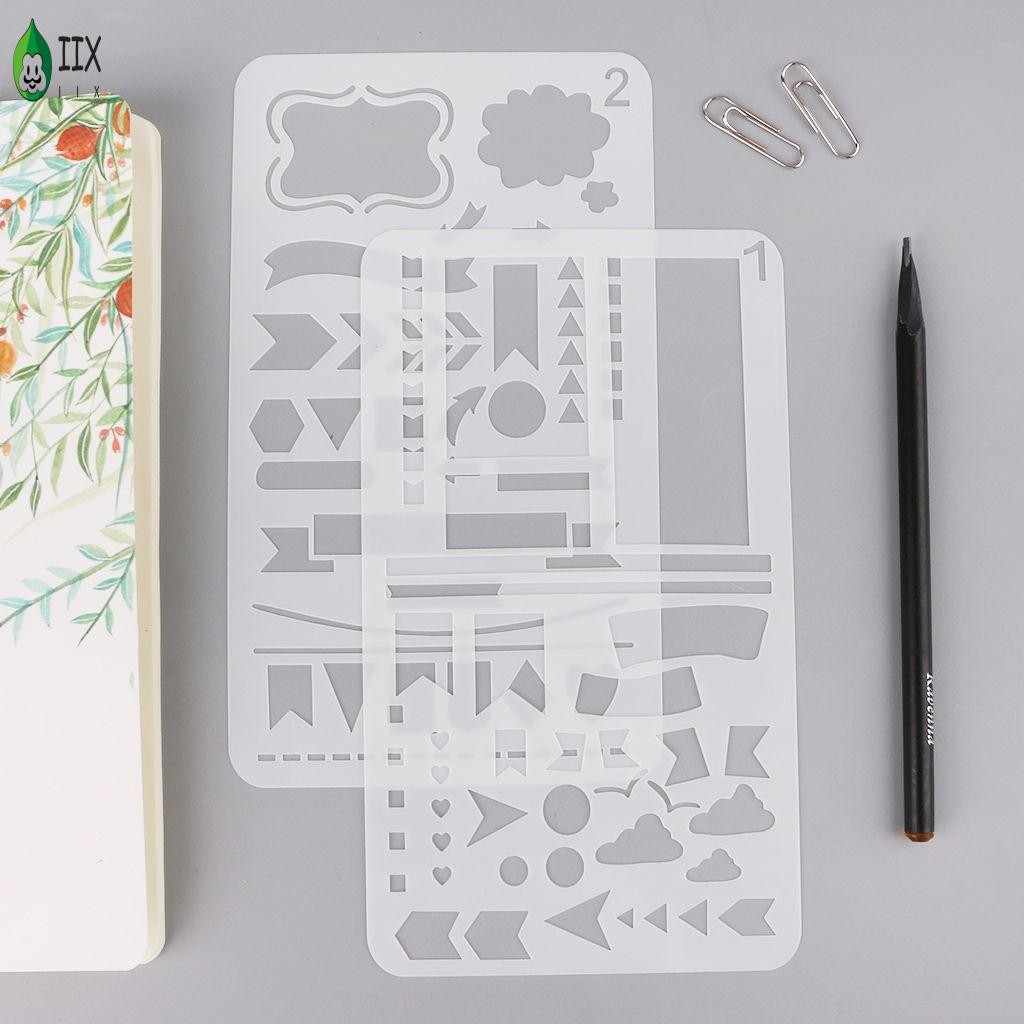 Bullet Journal Stencil 20 ชิ้น - Planner พลาสติกสําหรับการเดินทางกลางแจ้ง Camping