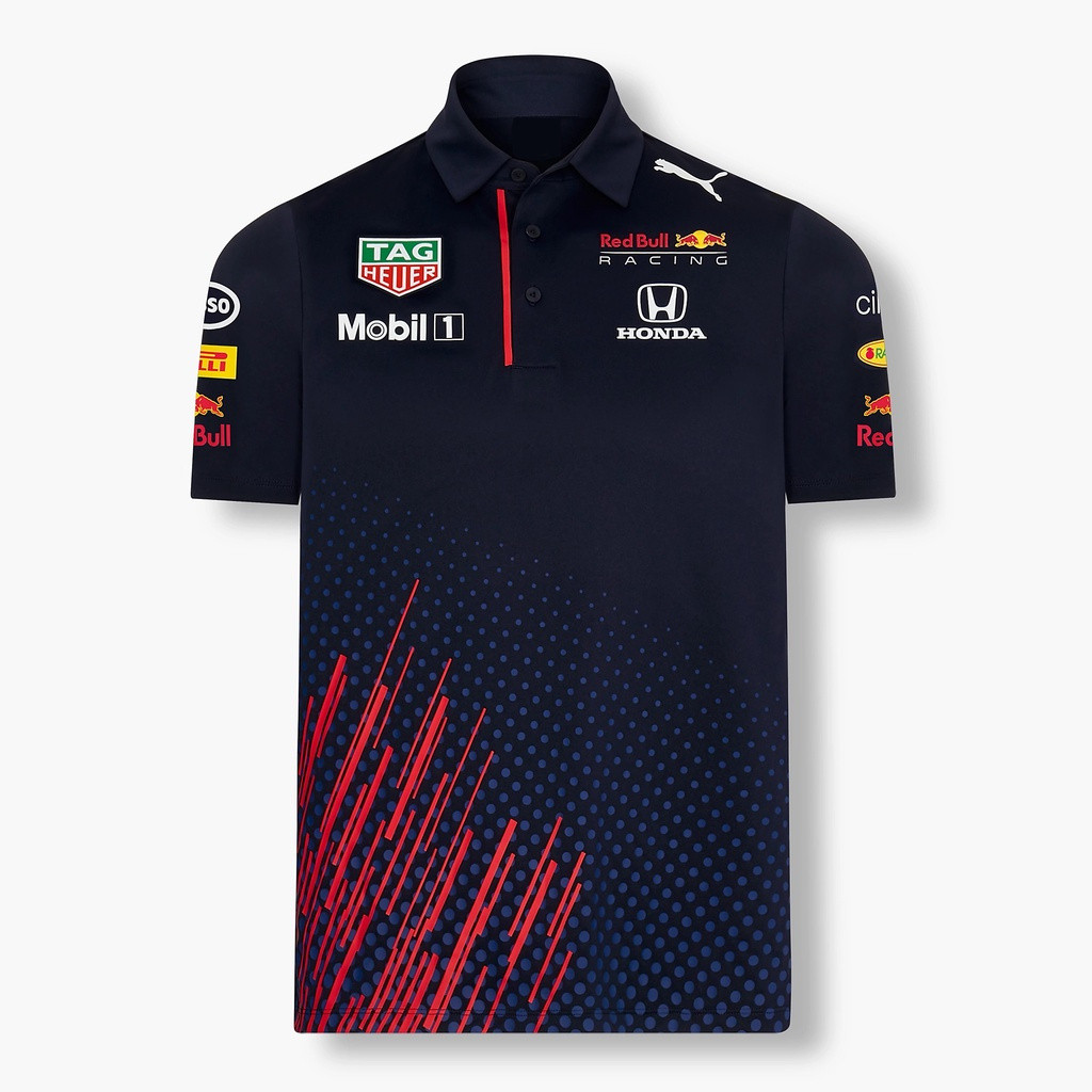 ชุดแข่งรถ F1 เสื้อโปโลผู้ชาย สไตล์ฟลีท jersey ชุดกีฬาแห้งเร็วระบายอากาศ เสื้อยืดแขนสั้นสำหรับผู้ชายและผู้หญิง 4XJF