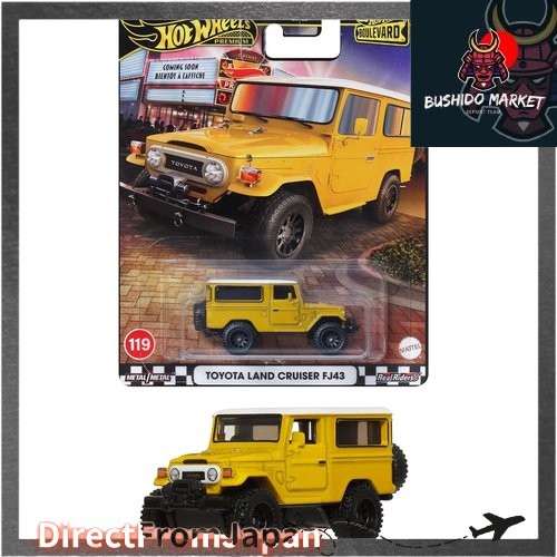 รถของเล่น Hot Wheels Boulevard Toyota Land Cruiser FJ43 สีเหลือง JBL25 สำหรับเด็กอายุ 3 ปีขึ้นไป 【Di