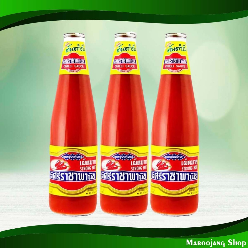 ซอสพริกเผ็ดมาก ศรีราชาพานิช 570 กรัม (3ขวด) Very Spicy Chili Sauce Sriracha Panich