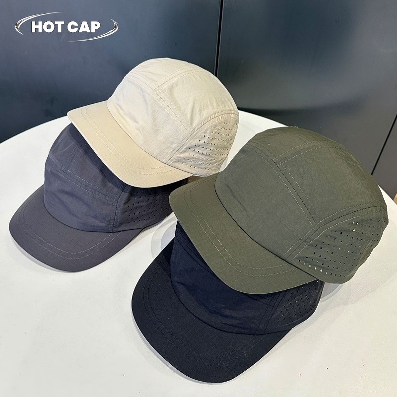 Hotcap ชิปปิ้ง💕หมวกกันแดดปีกสั้น น้ำหนักเบา ระบายอากาศได้ดี แห้งเร็ว เหมาะสำหรับเล่นกีฬาฤดูร้อน เรียบง่ายและทันสมัย