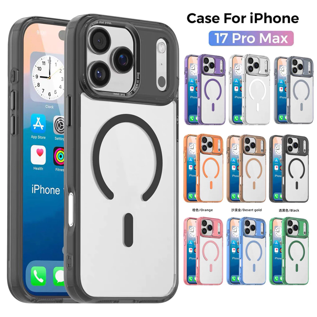 เคส ขอบสี PC ใส สำหรับ iPHONE 17 Air 17Pro 17Promax เคสชาร์ได้ สำหรับ ไอโฟน 11,12,13,14,15 Pro Plus Promax 16 16Promax