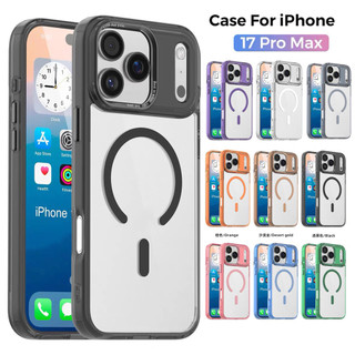 เคส ขอบสี PC ใส สำหรับ iPHONE 17 Air 17Pro 17Promax เคสชาร์ได้ สำหรับ ไอโฟน 11,12,13,14,15 Pro Plus Promax 16 16Promax