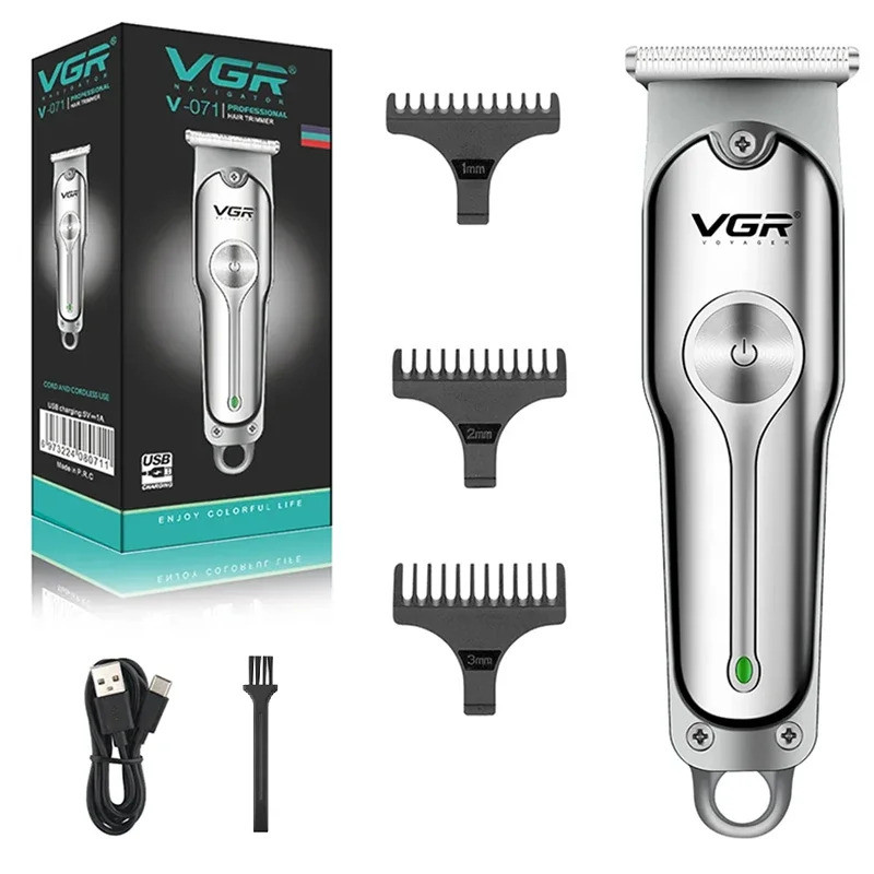 VGR 071 ผม Trimmer Professional Hair Clipper ชาร์จตัดผม T-Blade ไร้สายแบบพกพา Trimmer สําหรับชาย
