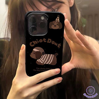 เคสไอโฟน13 17สุนัขดัชชุน ที่น่ารักพื้นผิวมันวาว สำหรับ IPhone 11 17 Air 12 13 15 14 16 Pro Max XS X 15 8 7 16 Plus XR