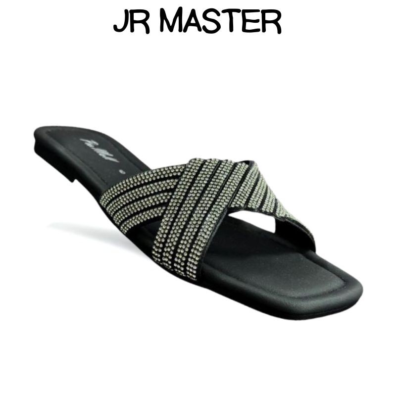 JR Summer Fashion Small Diamond Flat Sandal/Lady Sandal/ Kasut Wanita - RR97