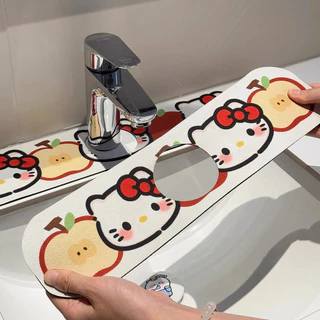 2 ชิ้น cute cat Water Absorption Pad เคาน์เตอร์ Splash-proof ท่อระบายน้ําห้องน้ําอุปกรณ์ครัว